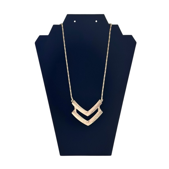 Banana Republic Double Chevron Gold Tone Necklace - Picture 1 of 3
